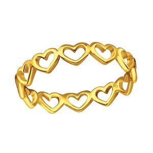 14k Gold Vermeil Simple Eternity Heart Ring